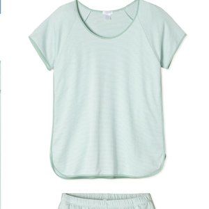 Lake Pajamas Pima Shorts Set in Parisian Green Small
